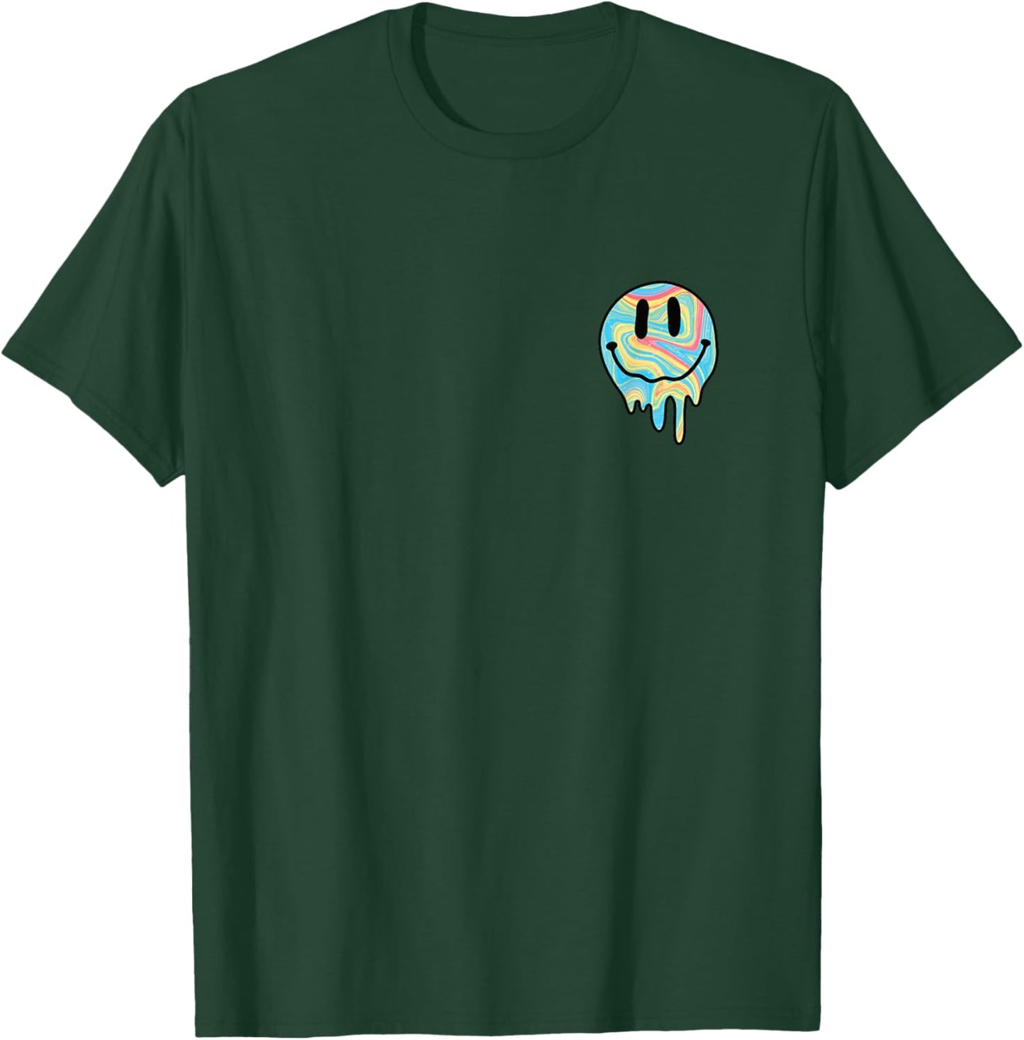 Melting Smile Funny Smiling Melted Dripping Happy Face Cute T-Shirt - T-Shirt | Forest