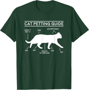 Cat Owner Petting Guide Funny Women Girls Kids T-Shirt - T-Shirt | Forest