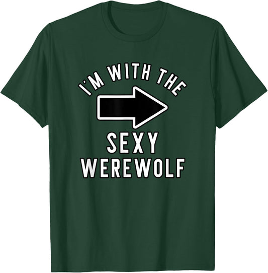 Couples Halloween Costume Shirts I'm With The Sexy Werewolf T-Shirt - T-Shirt | Forest