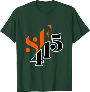 San Francisco 415 Area Code Bay Area California T-Shirt - T-Shirt | Forest