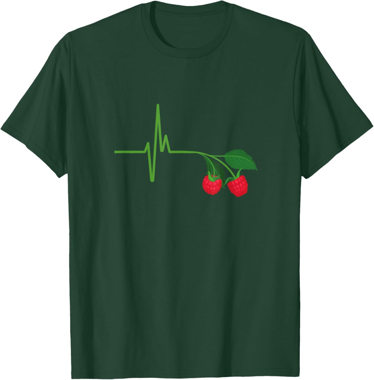 Himbeerliebhaber EKG Himbeere Herzschlag lustige Himbeere T-Shirt - T-Shirt | Forest