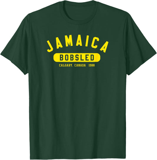 Jamaican Bobsled Team 1988 Vintage Jamaica Flag Retro Reggae T-Shirt - T-Shirt | Forest
