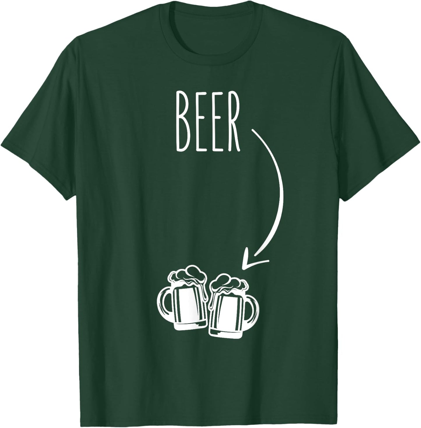 Just Beer in my Belly - Expecting Dad Pregnancy Announcement T-Shirt - T-Shirt | Forest