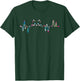 Heartbeat Cat Lover Animal Silhouette Cute Cat Men Women Kids T-Shirt - T-Shirt | Forest