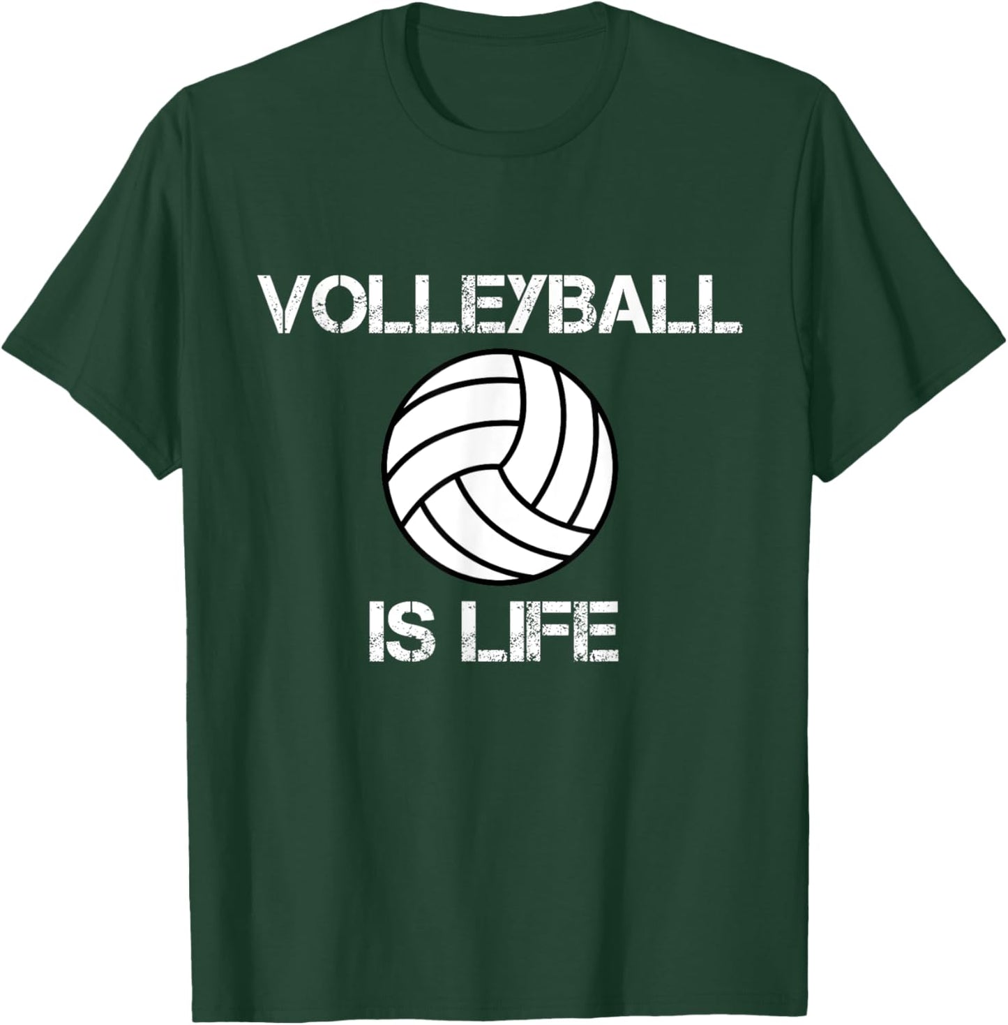 Vintage Retro Volleyball Is Life Player Coach Gift T-Shirt - T-Shirt | Forest
