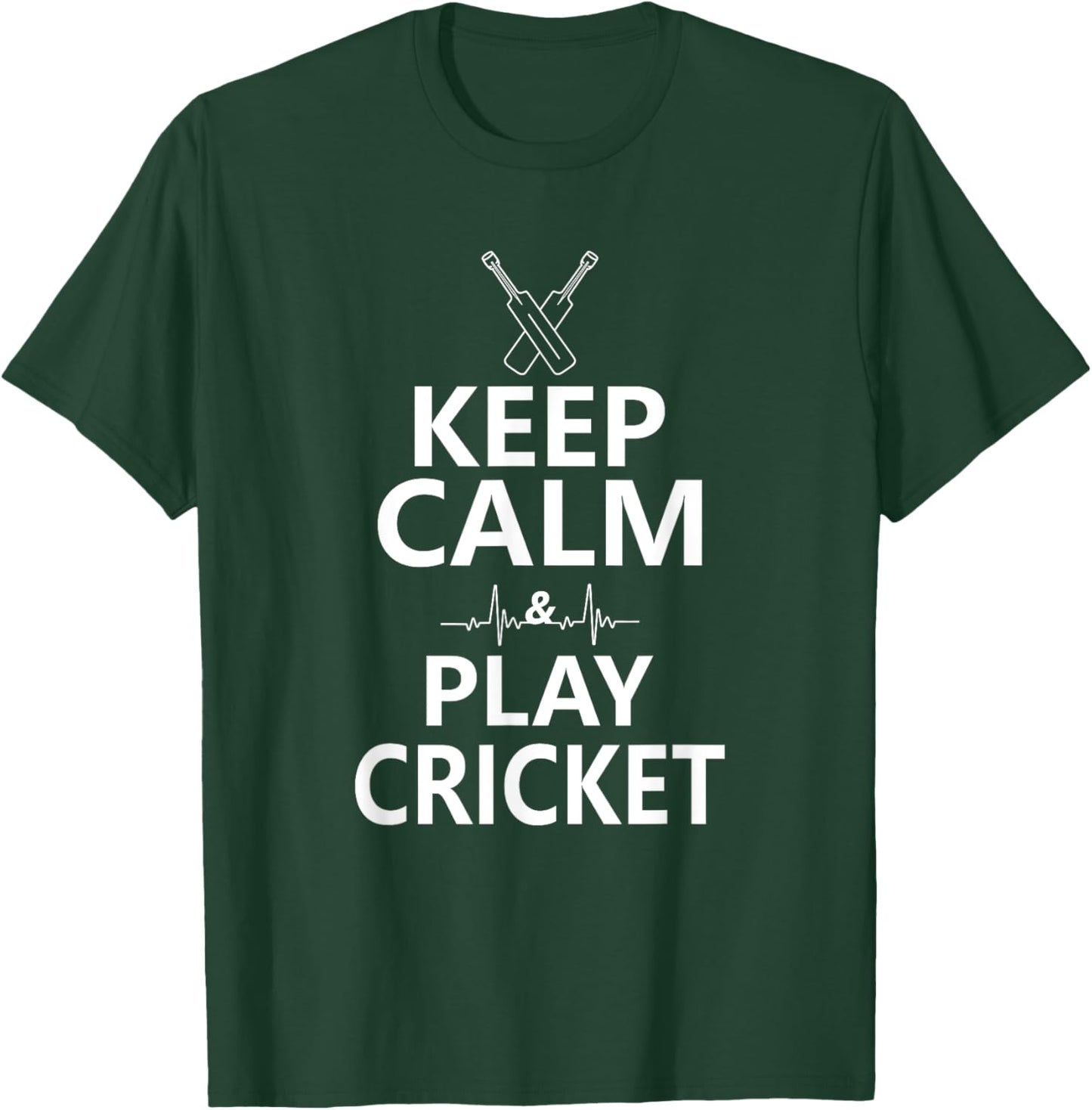Keep Calm and Play Cricket - Funny Sports Players T-Shirt - T-Shirt | Forest