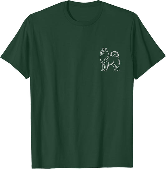 Minimalist Samoyed Dog Pocket Badge Icon Dad Mom Dog Lover Men Women T-Shirt - T-Shirt | Forest