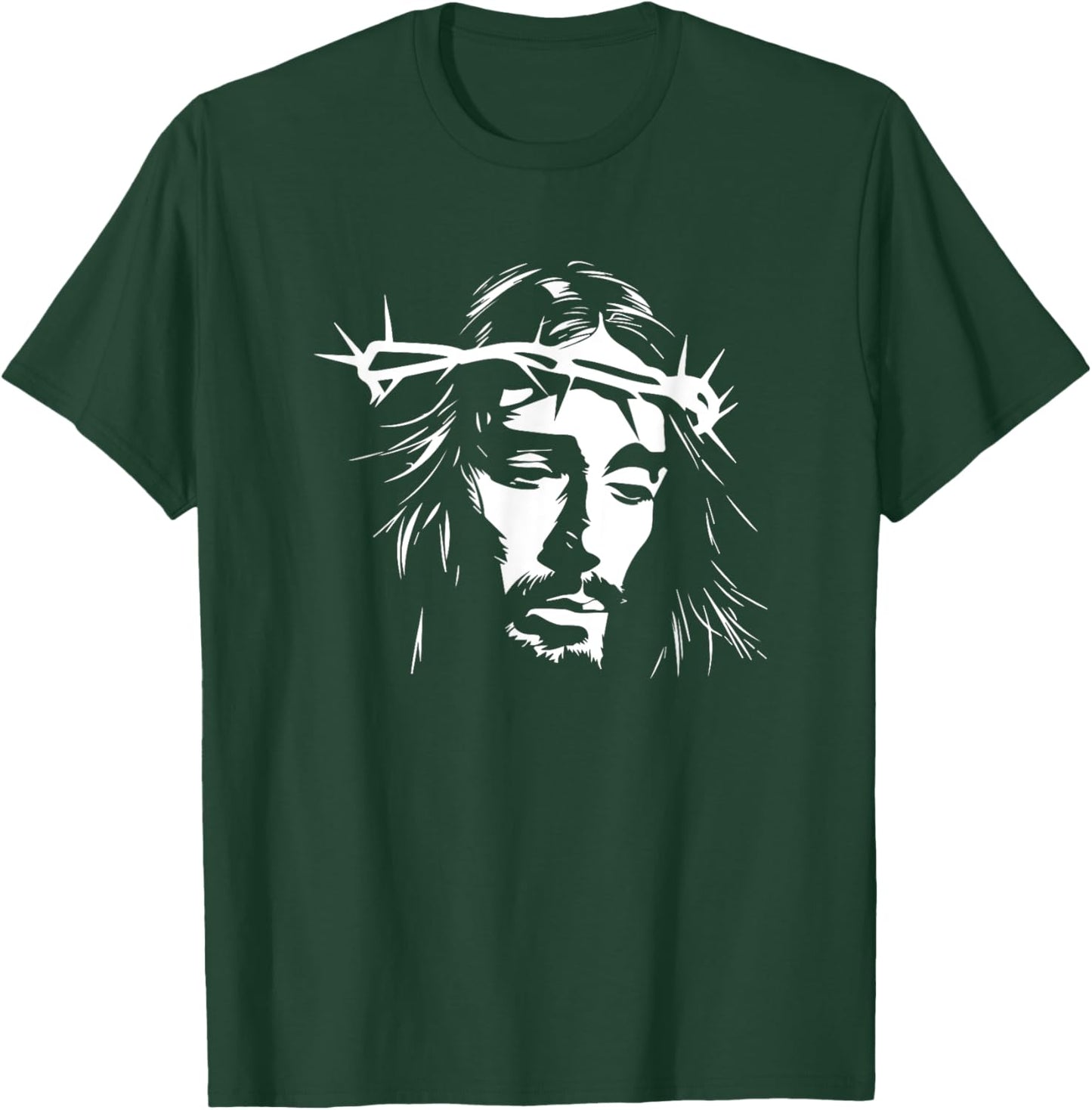Jesus Christ Design -Adult , Black, Small, Short Sleeve, Modern, Classic, Casual, Vacation, Cotton 65% Polyester 35% T-Shirt - T-Shirt | Forest