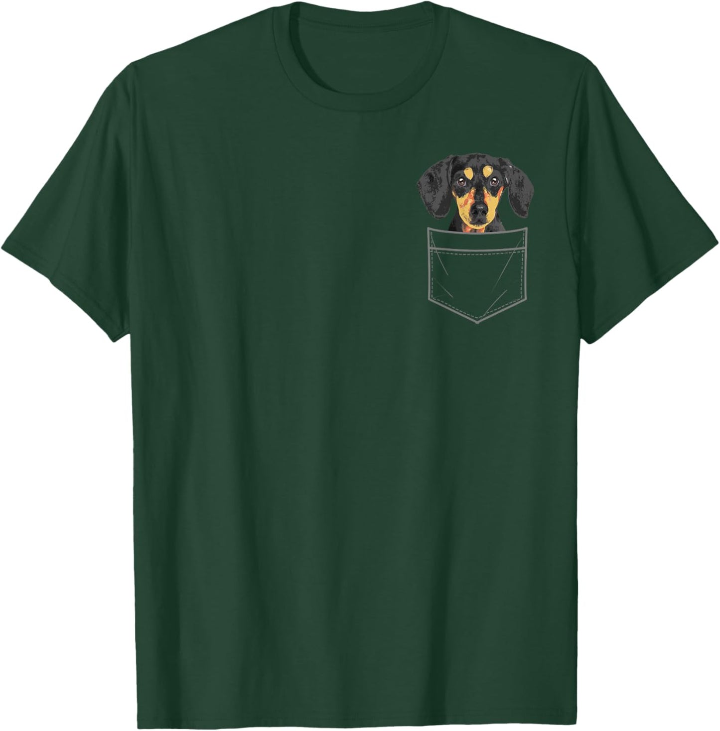 Cool Dachshund Women Doxie Wiener Dog Puppy Pocket T-Shirt - T-Shirt | Forest