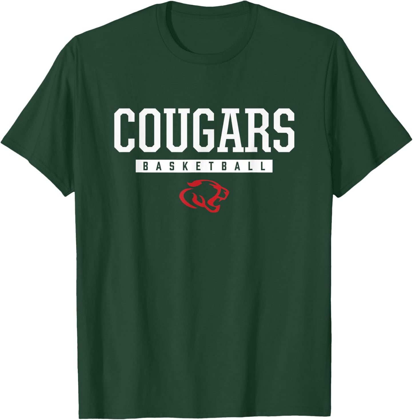 Crosby Cougars Logo Basketball HS T-Shirt - T-Shirt | Forest