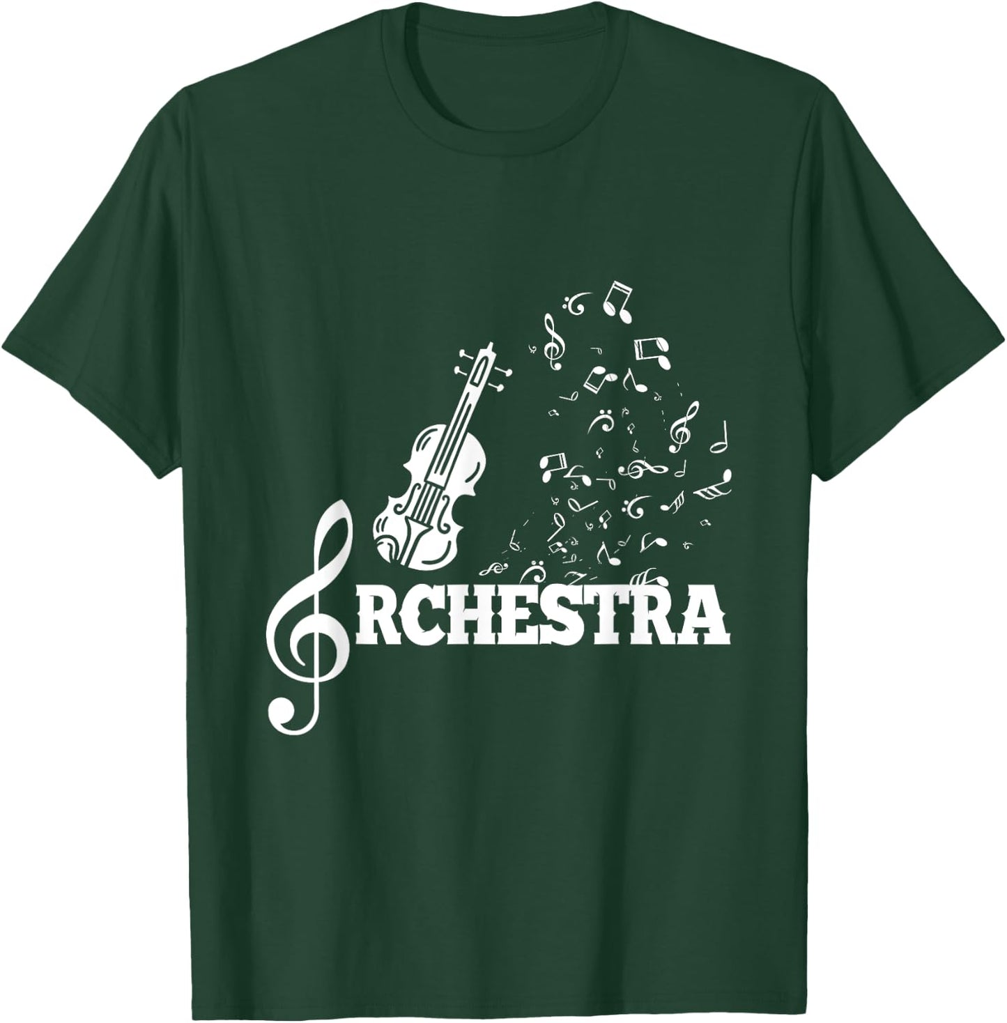 Clef Violin Musical Notes Violinist Classical Music Gift T-Shirt - T-Shirt | Forest