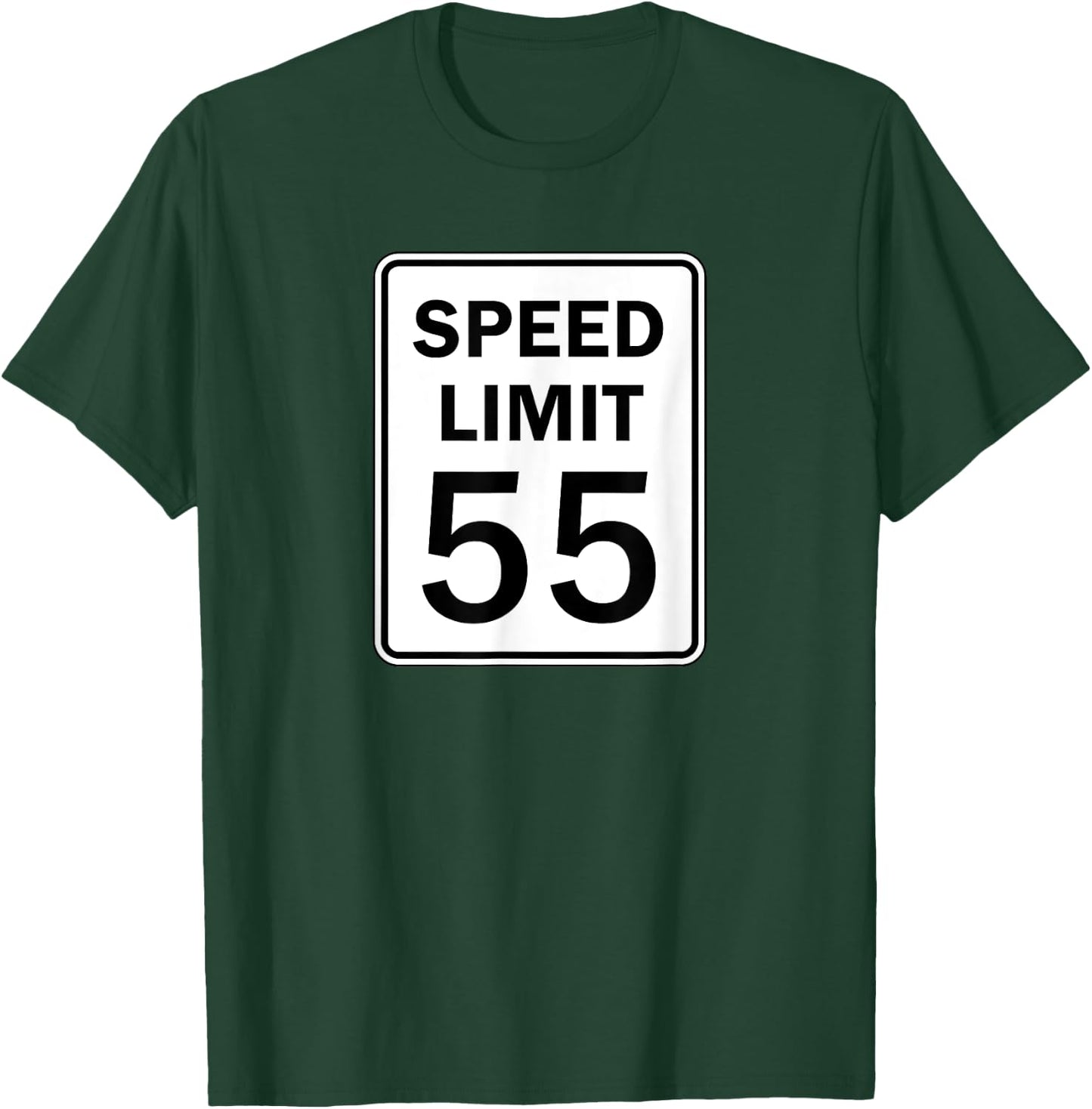 Speed Limit 55 MPH Road Sign Graphic T-Shirt - T-Shirt | Forest