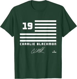 Charlie Blackmon Flag Name T-Shirt - T-Shirt | Forest