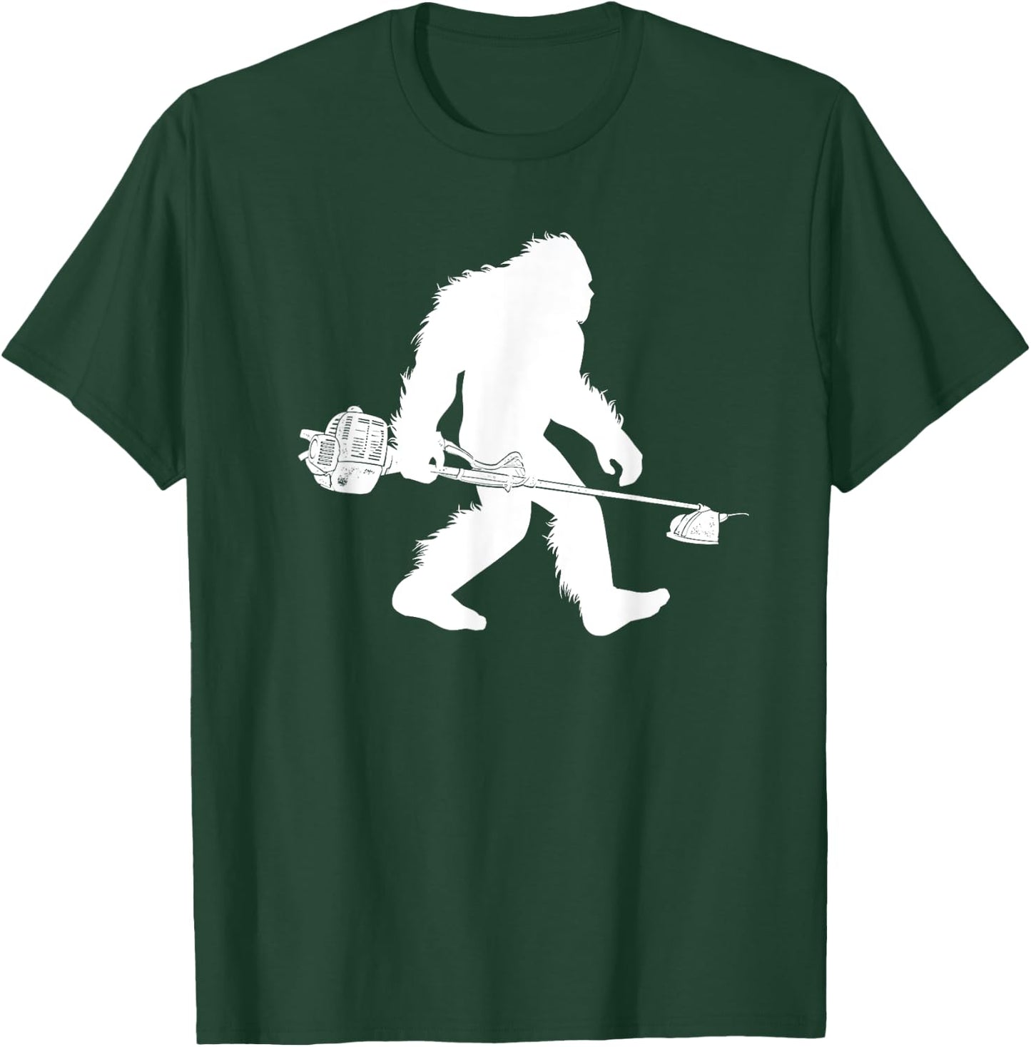 Bigfoot With Lawn Trimmer Sasquatch Grass Landscaper T-Shirt - T-Shirt | Forest