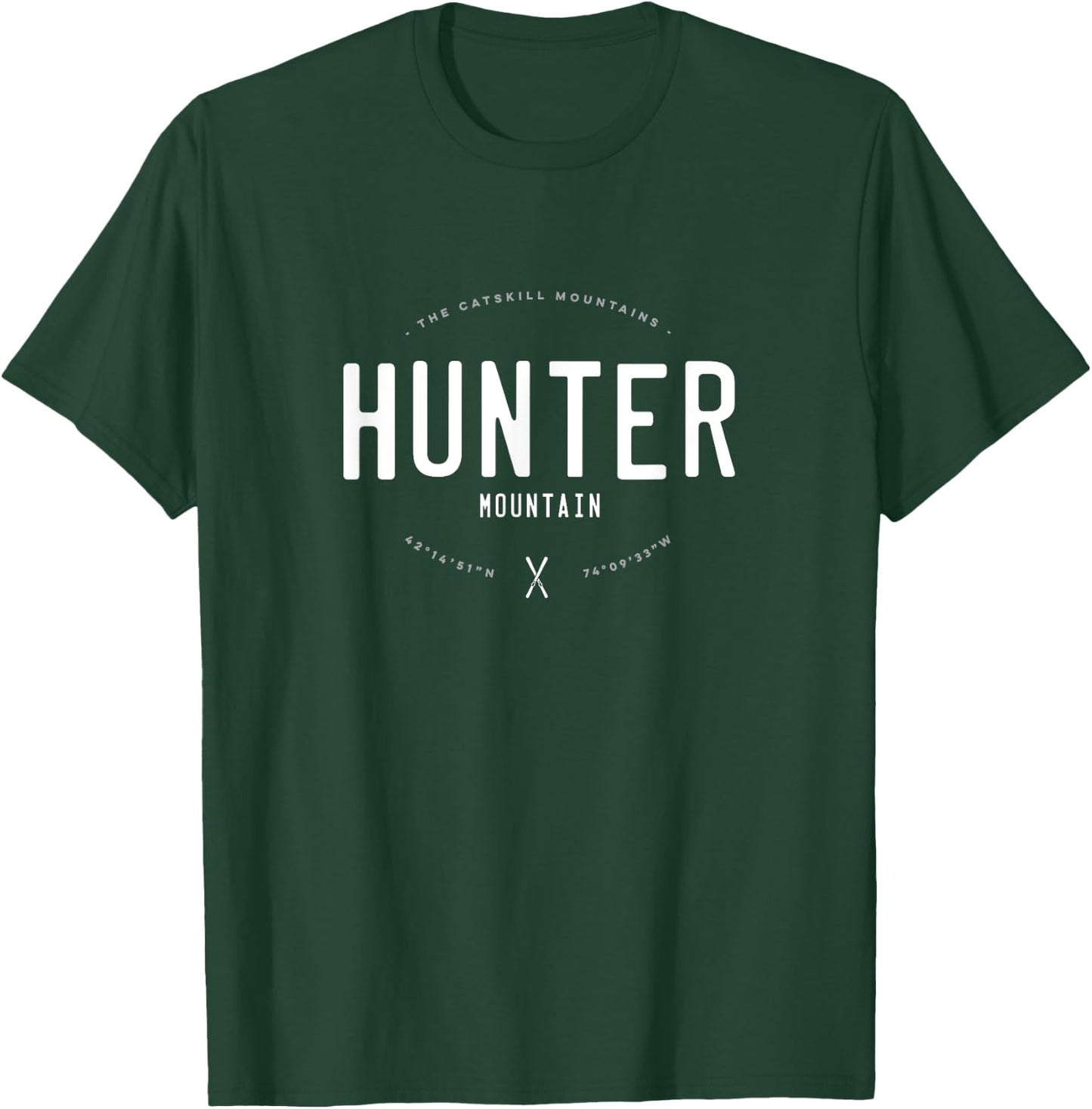 Hunter Mountain NY Graphic Distressed Vintage Ski T-Shirt - T-Shirt | Forest