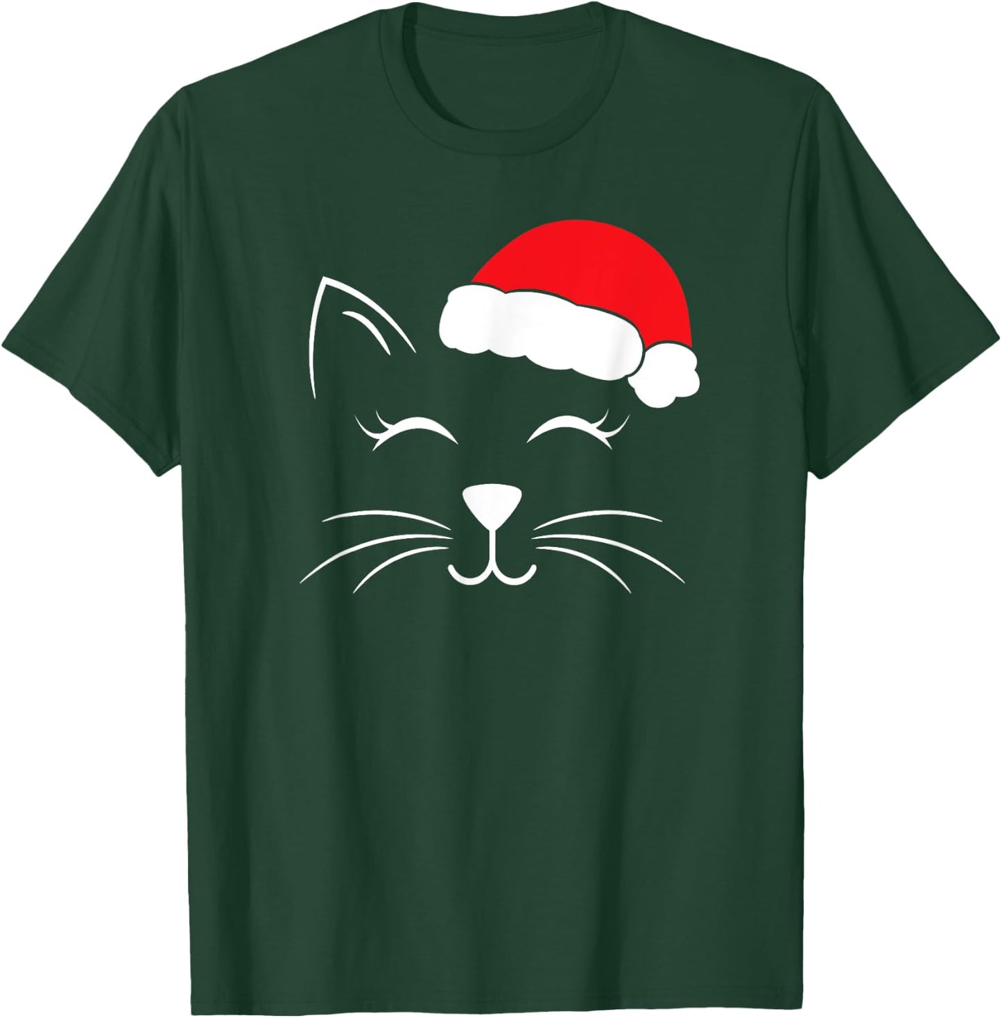 Cute Santa Cat Lover Christmas Men Women Kids T-Shirt - T-Shirt | Forest