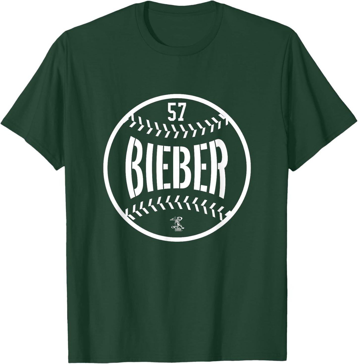 Shane Bieber Baseball Line Gameday T-Shirt - T-Shirt | Forest