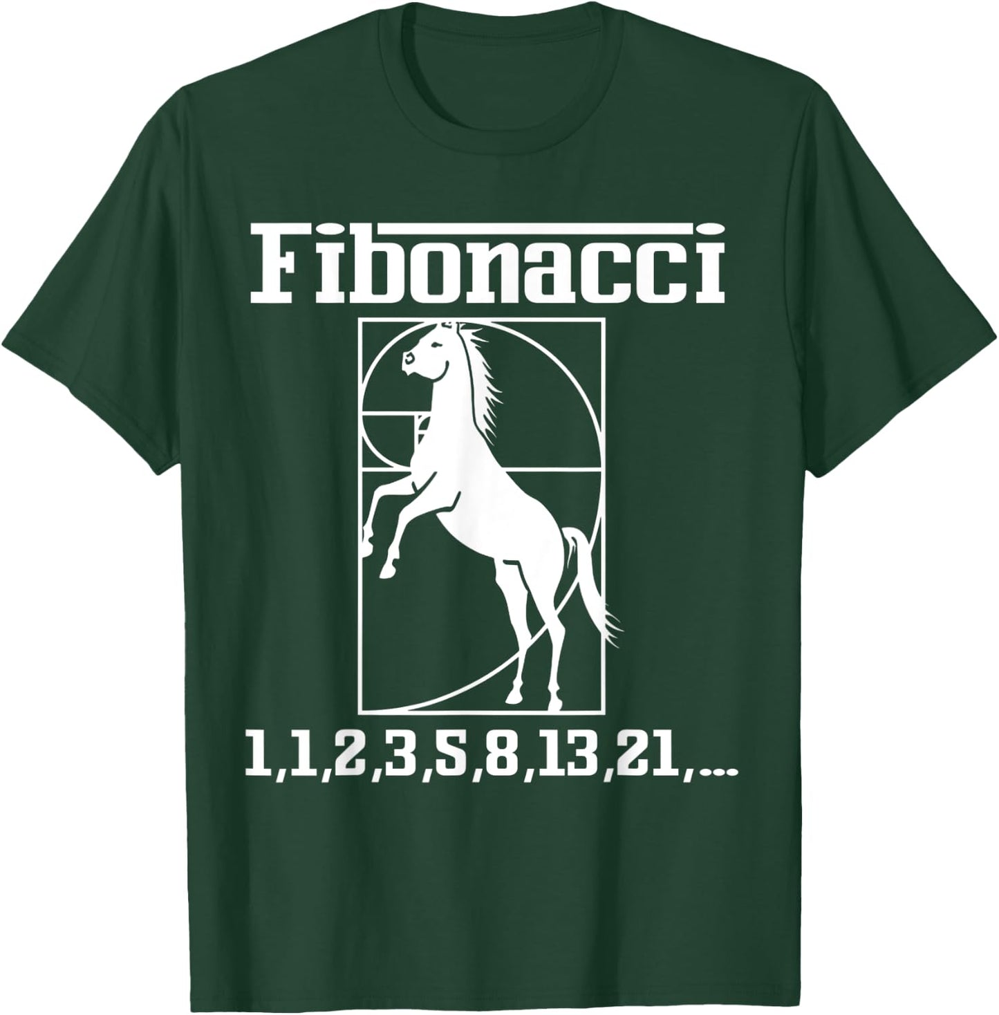Funny Fibonacci Racing Car Horse Nerdy Math Teacher Geek Women Kids T-Shirt - T-Shirt | Forest