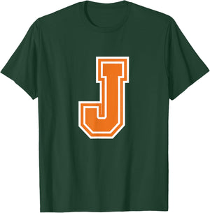 Letter J Monogram Initial T-Shirt - T-Shirt | Forest