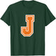 Letter J Monogram Initial T-Shirt - T-Shirt | Forest