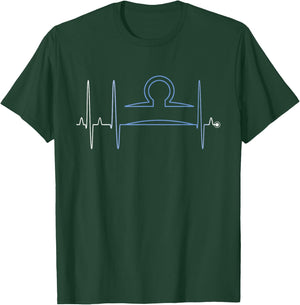 Libra Zodiac Sign Astrology EKG September October Birthday T-Shirt - T-Shirt | Forest
