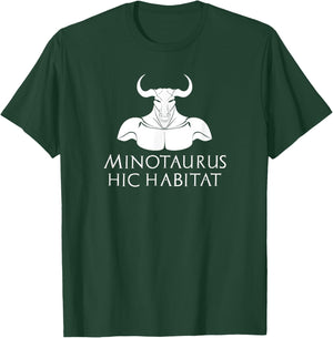 Minotaurus Hic Habitat - Ancient Greek Mythology - Latin T-Shirt - T-Shirt | Forest