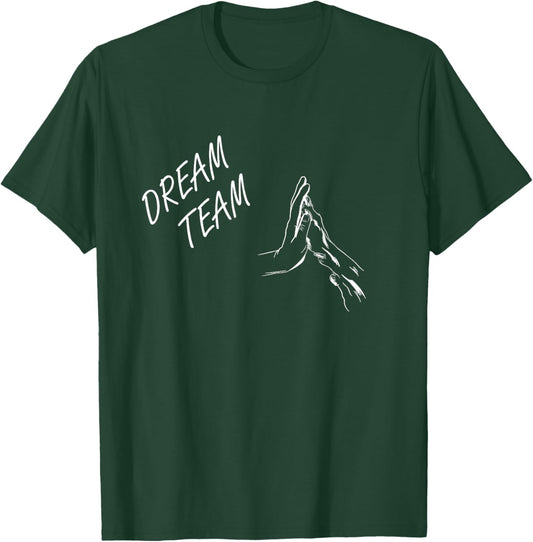 Dog Dream Team dog motif hand and paw hold together Men Women Girls Kids T-Shirt - T-Shirt | Forest
