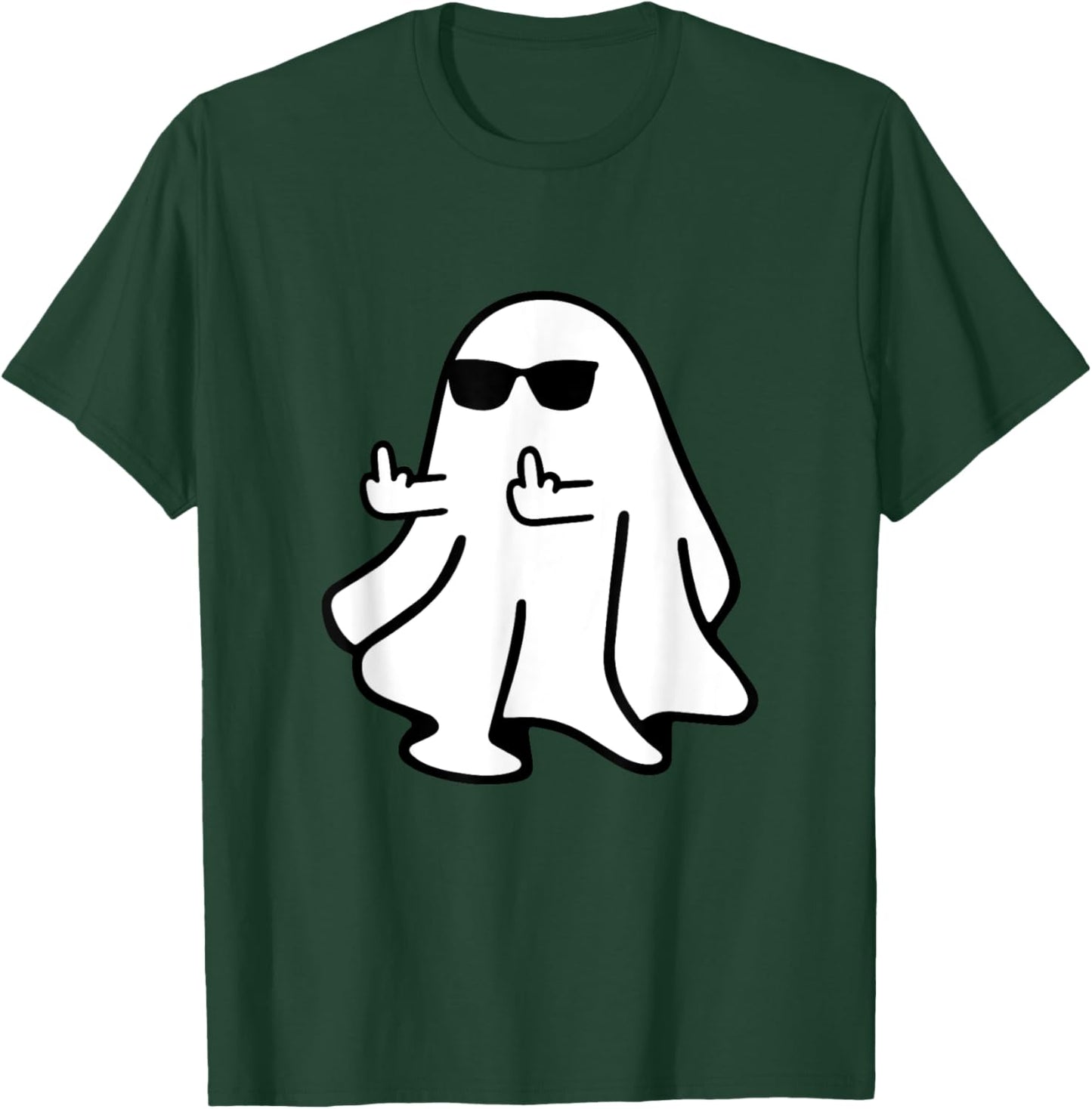 Cute Ghost Middle Finger Halloween Shirt Costume Funny T-Shirt - T-Shirt | Forest