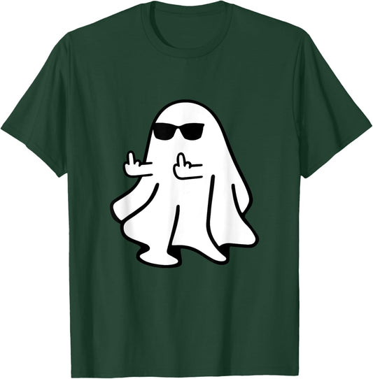 Cute Ghost Middle Finger Halloween Shirt Costume Funny T-Shirt - T-Shirt | Forest