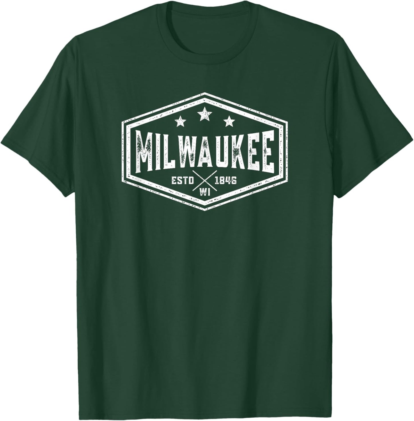 Milwaukee Black Heart , -Adults, XS-4XL, Short Sleeve, Classic Fit, Regular, Imported T-Shirt - T-Shirt | Forest