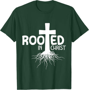 Crucifix Jesus Rooted In Christ T-Shirt - T-Shirt | Forest