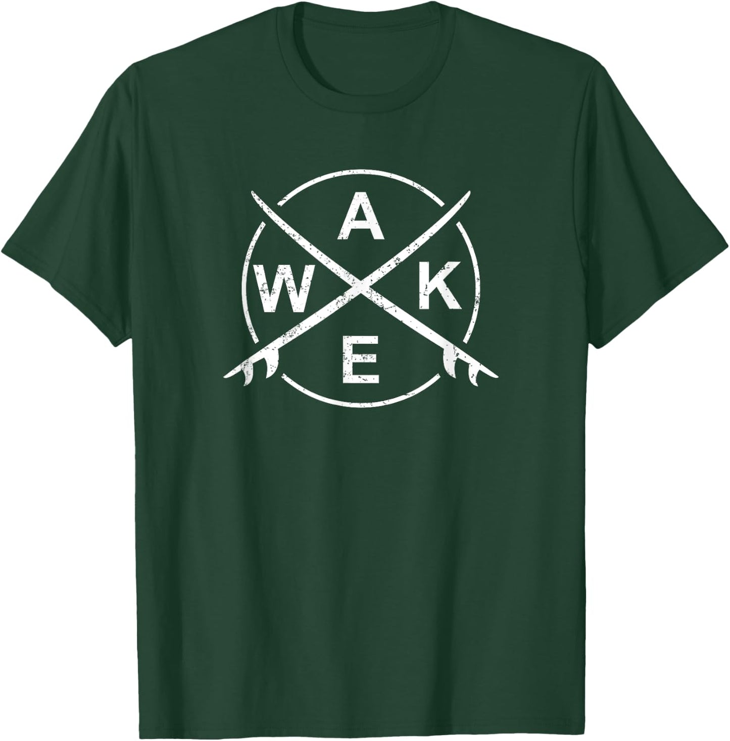 WAKE Wakesurf T Shirt Surfing Surf Board Surfboard Surfer T-Shirt - T-Shirt | Forest