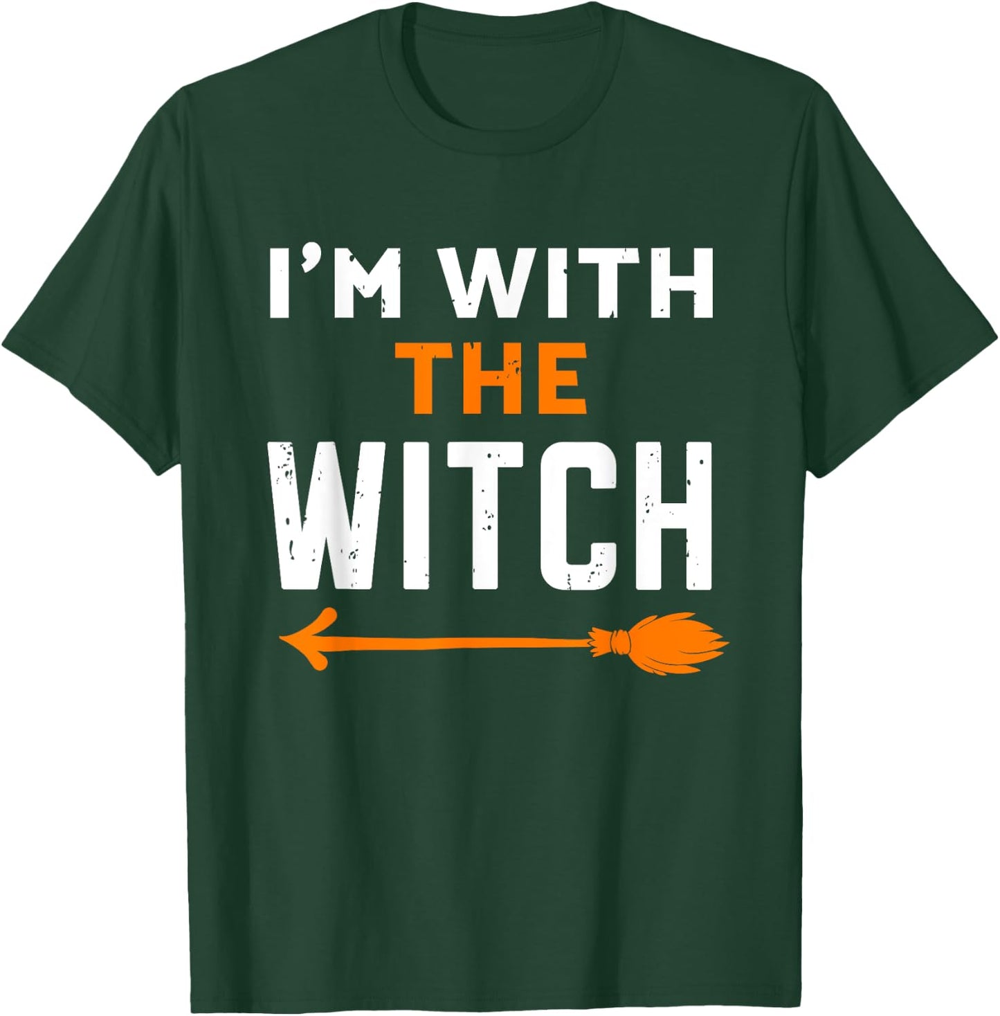 I'm With The Witch Couples Men Halloween T-Shirt - T-Shirt | Forest