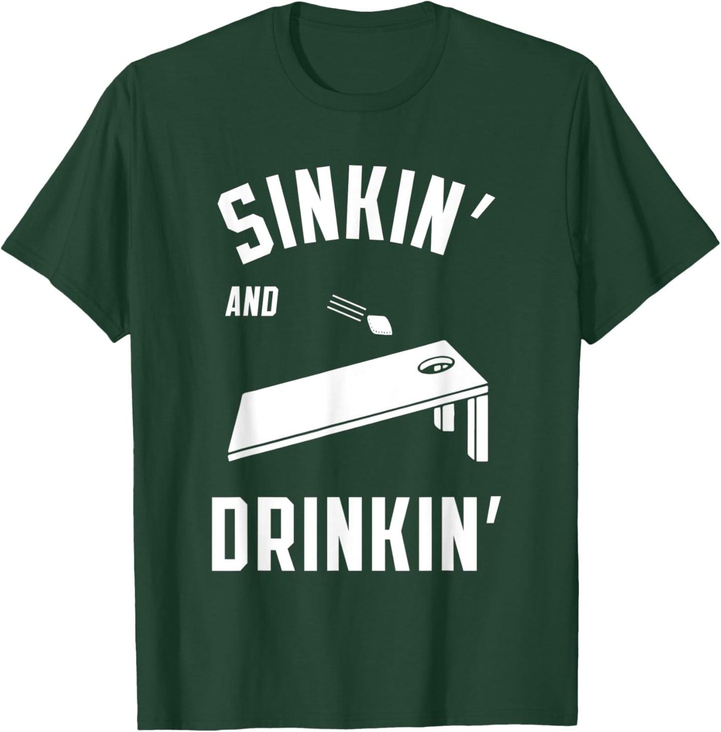 Sinkin' and Drinkin' Cornhole Beer Summer Party Tailgate Women T-Shirt - T-Shirt | Forest