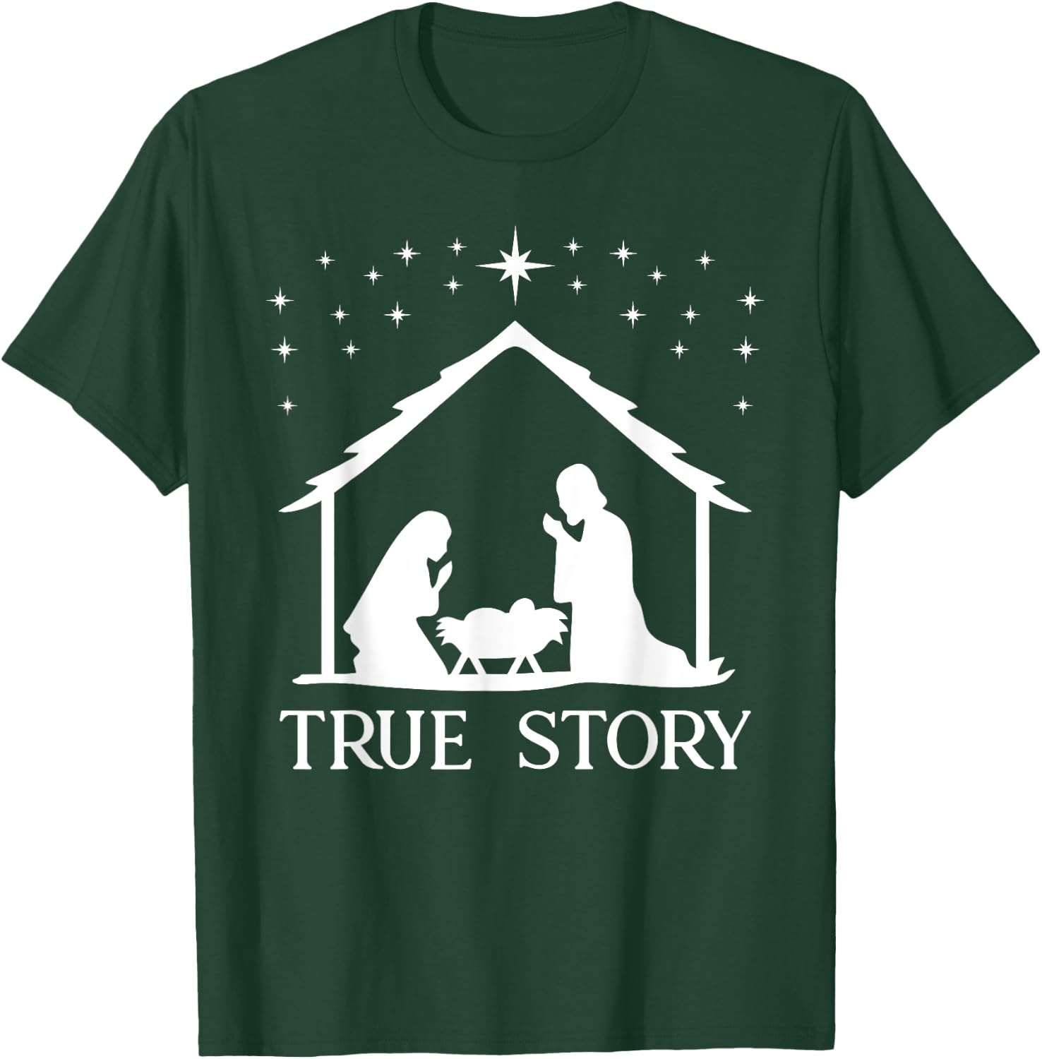 True Story of Jesus Birth Nativity Religious Christmas Gift T-Shirt - T-Shirt | Forest