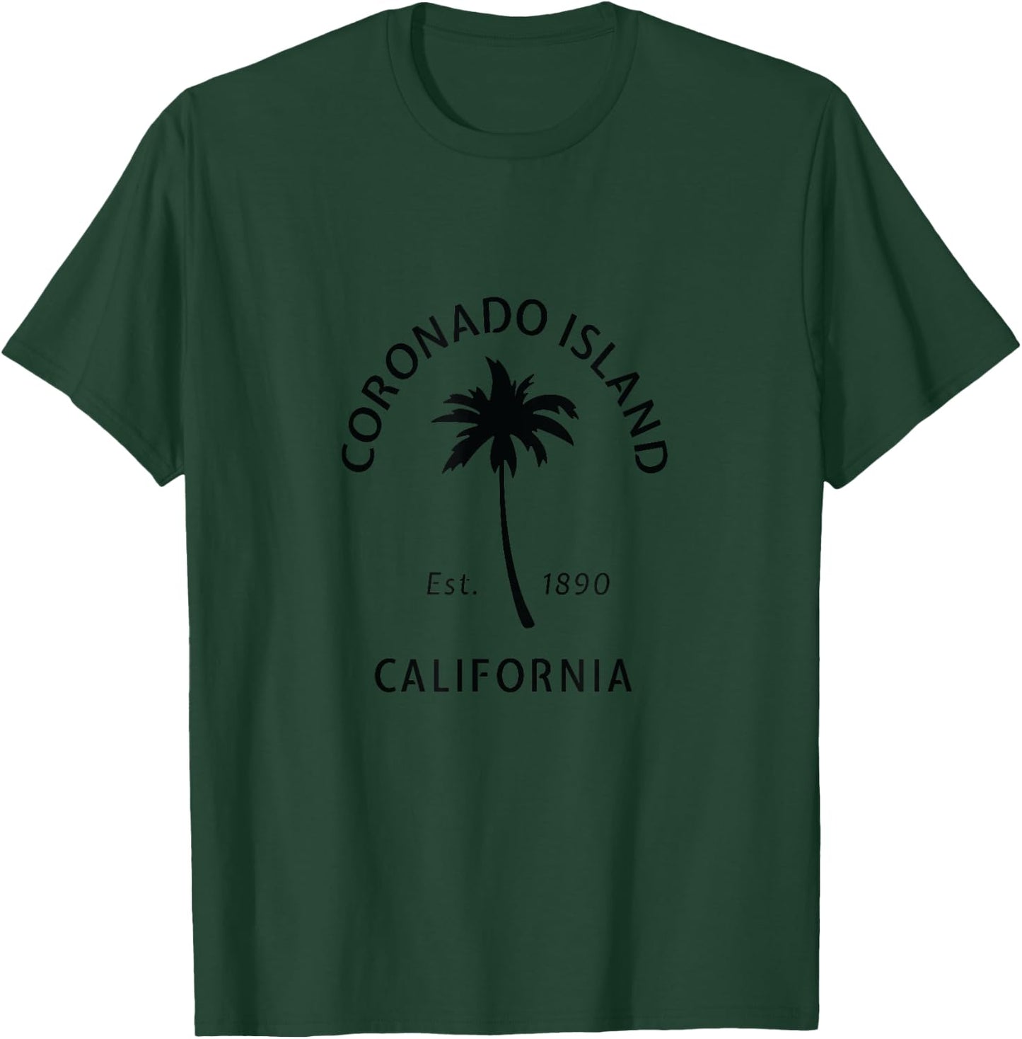Retro Cool Coronado Island California Palm Tree Novelty Art T-Shirt - T-Shirt | Forest