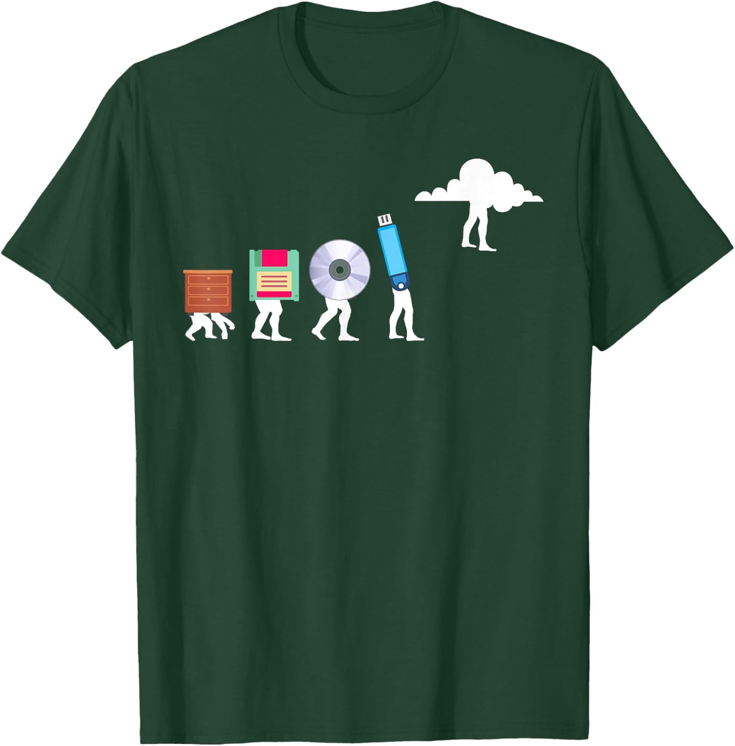 Funny Cloud Evolution Computer Science Programmer Nerd Gift T-Shirt - T-Shirt | Forest