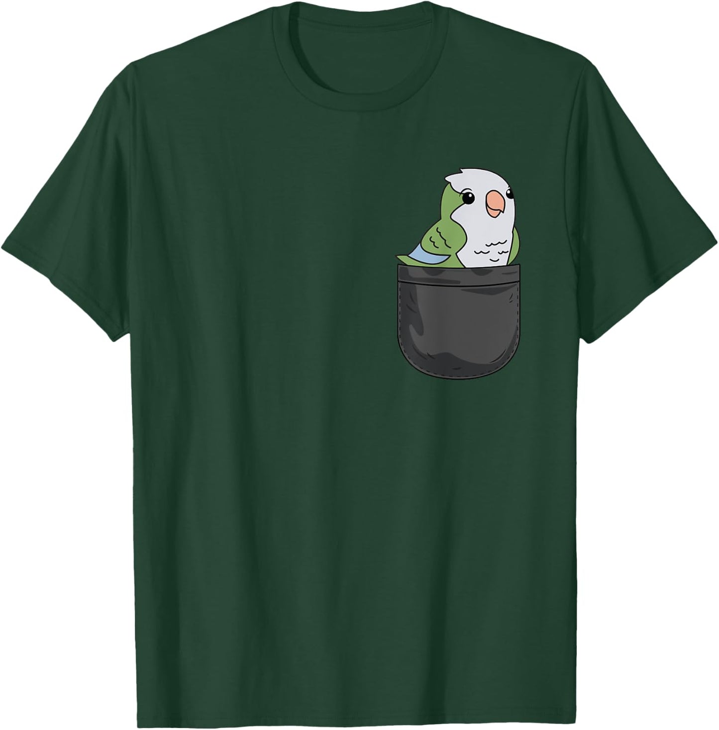 Quaker Parrot Monk parakeet In Pocket Funny Bird Lover Gift T-Shirt - T-Shirt | Forest