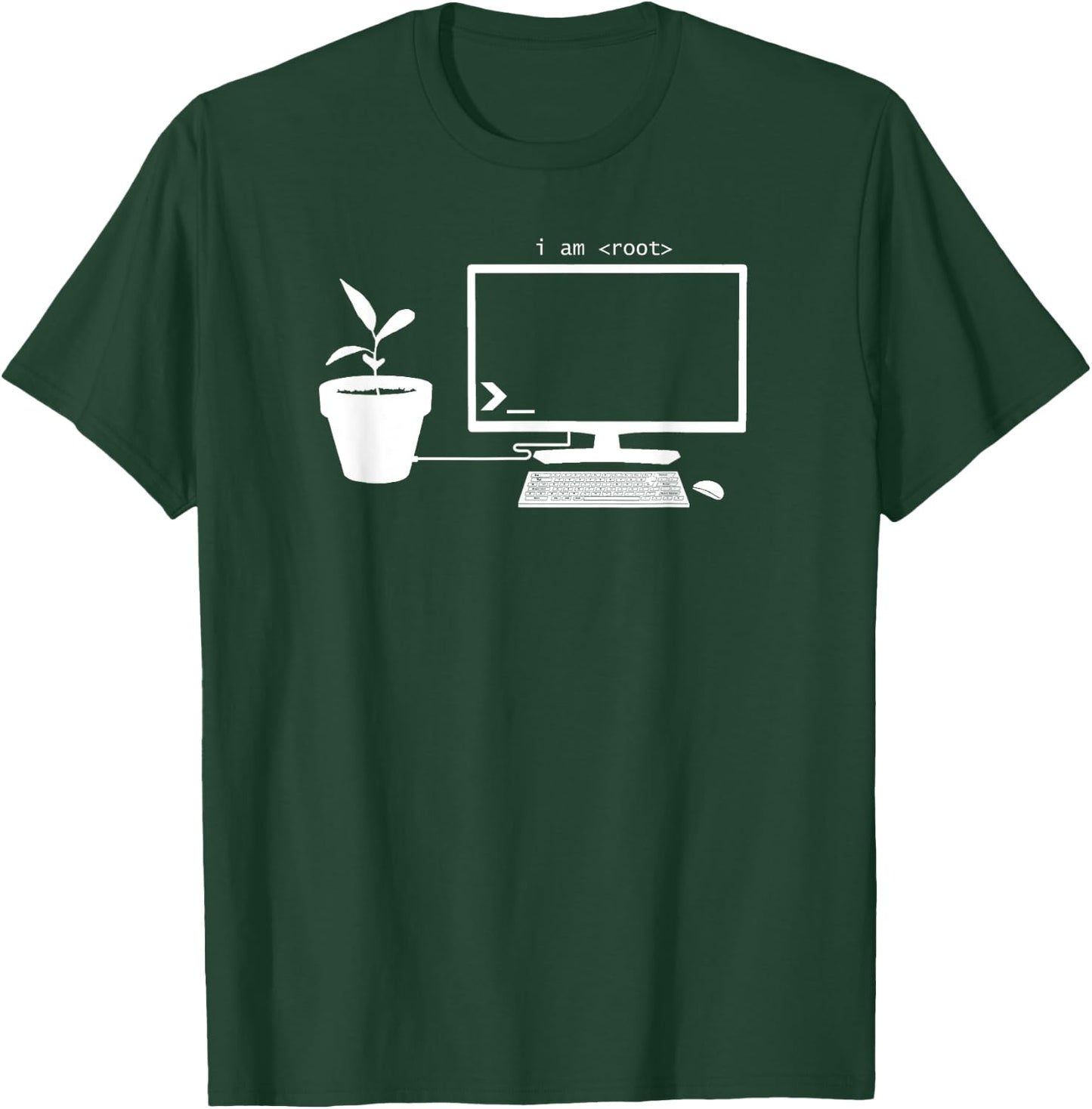 I Am Root Nerdy Geeky PC Computer & Plant Gardening Graphic T-Shirt - T-Shirt | Forest