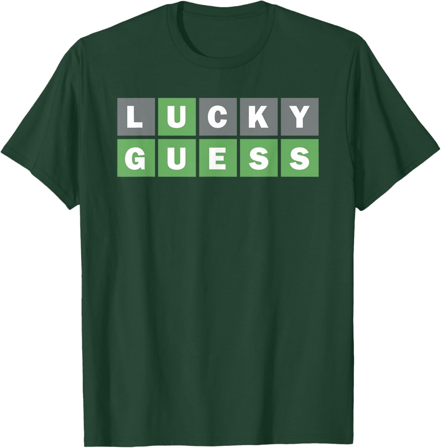 Lucky Guess, Five-Letter Word Guessing Game, Fun Word Puzzle T-Shirt - T-Shirt | Forest