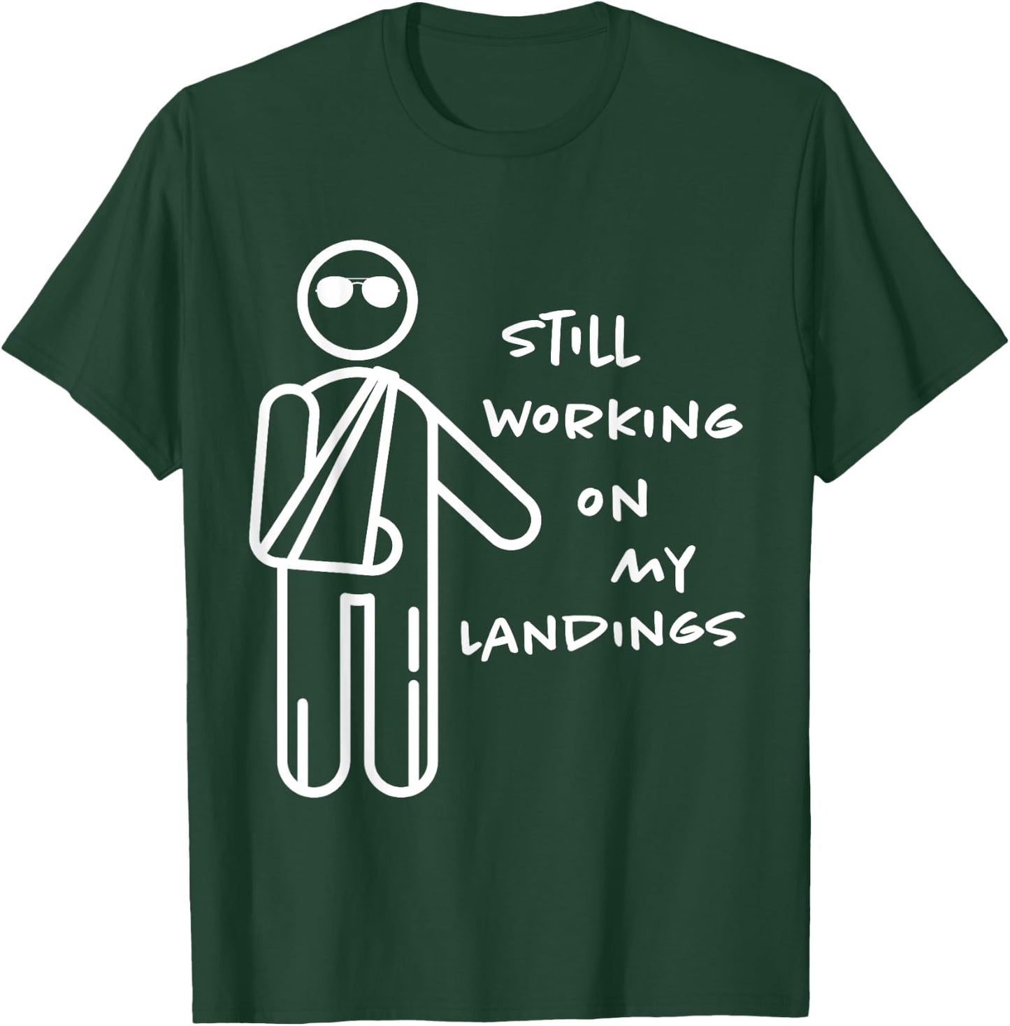 Broken Arm Kids Get Well Working on Landings Funny Gift T-Shirt - T-Shirt | Forest