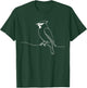 Line Art Bird Ornithologist Cedar Waxwing T-Shirt - T-Shirt | Forest