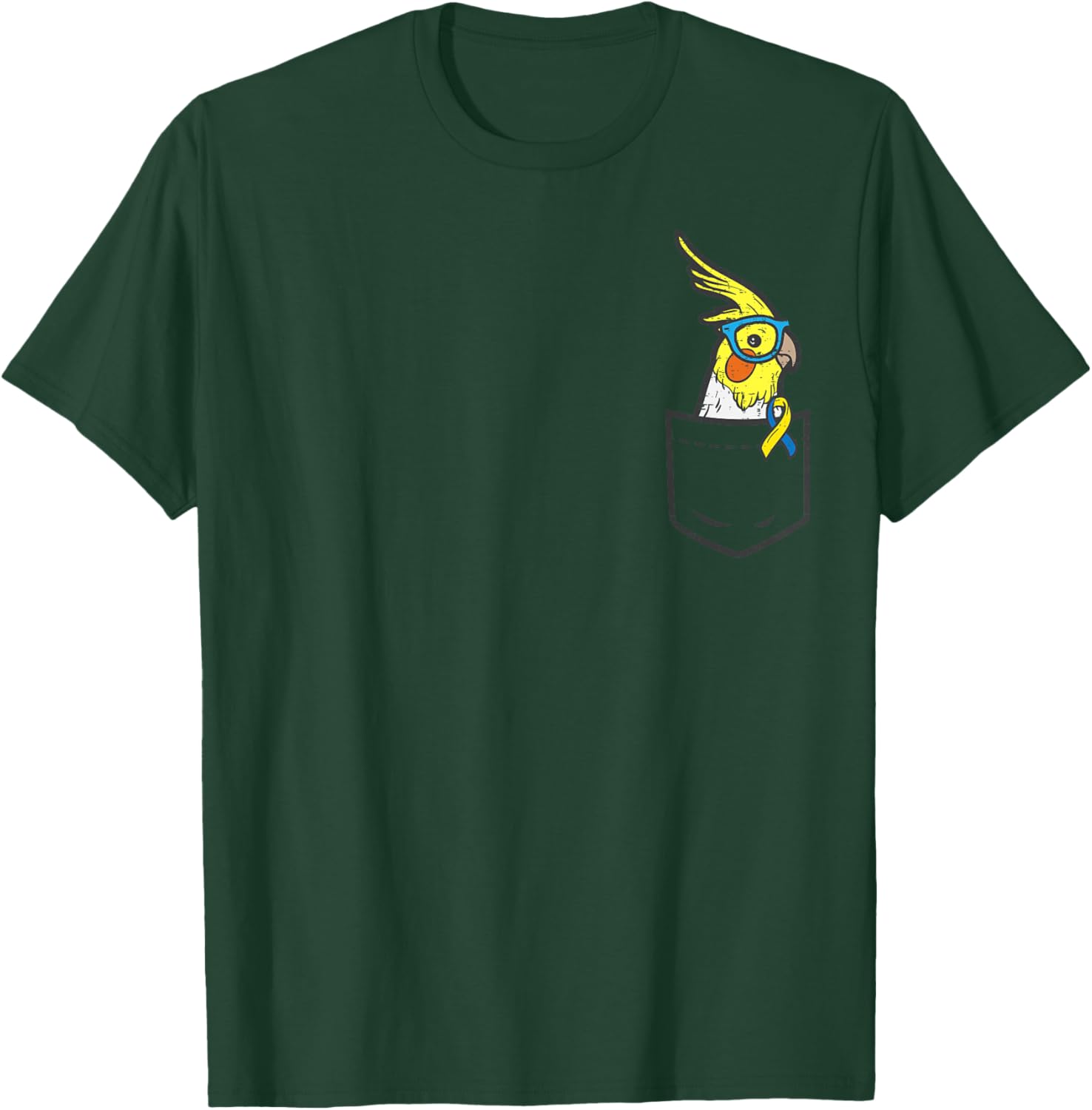 Down Syndrome Awareness Bird Pocket Cockatiel Men Women Kids T-Shirt - T-Shirt | Forest