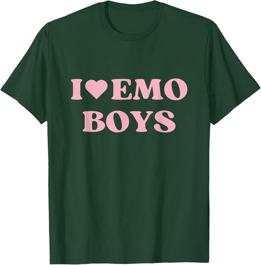 I Love Emo Boys I Heart Emo Boys Cute Design T-Shirt - T-Shirt | Forest