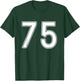 Number #75 White Sports Number T-Shirt - T-Shirt | Forest