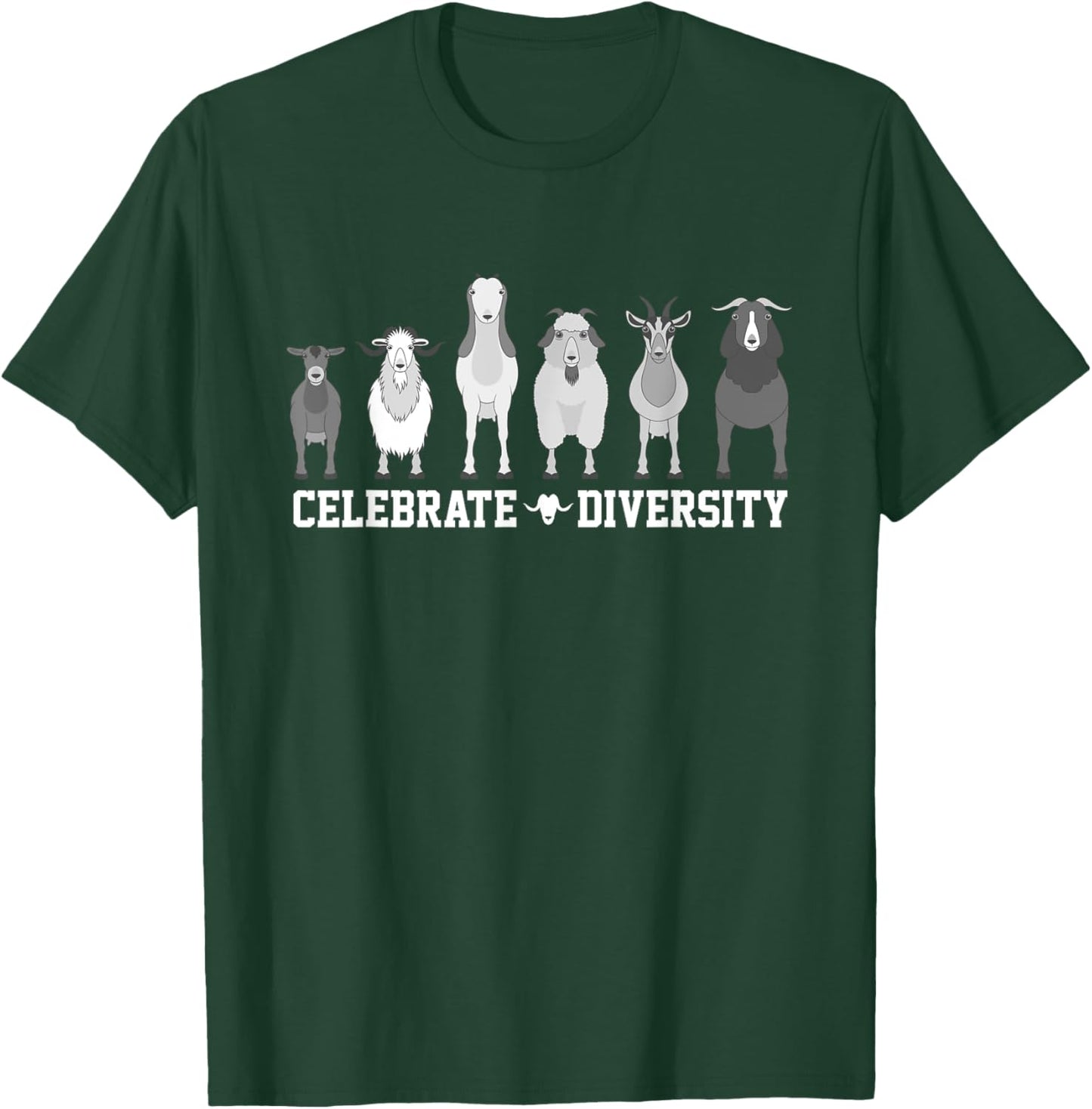 Celebrate Diversity Goats Funny Pet Goat Animal Lovers Gift T-Shirt - T-Shirt | Forest