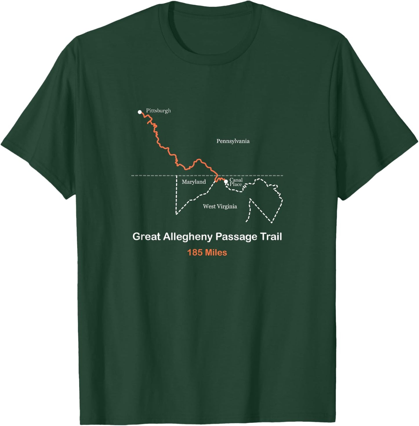 Route Map of the GAP Trail T-Shirt - T-Shirt | Forest