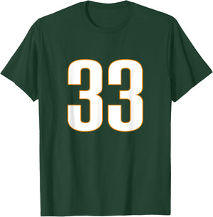 Sports Team Number 33 T-Shirt - T-Shirt | Forest