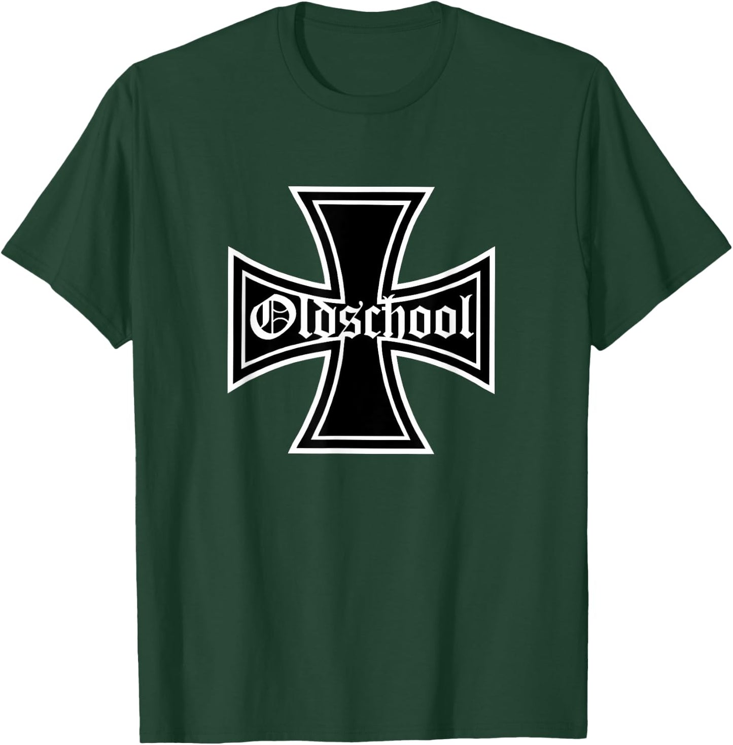 Iron Cross Oldschool Biker T-Shirt - T-Shirt | Forest