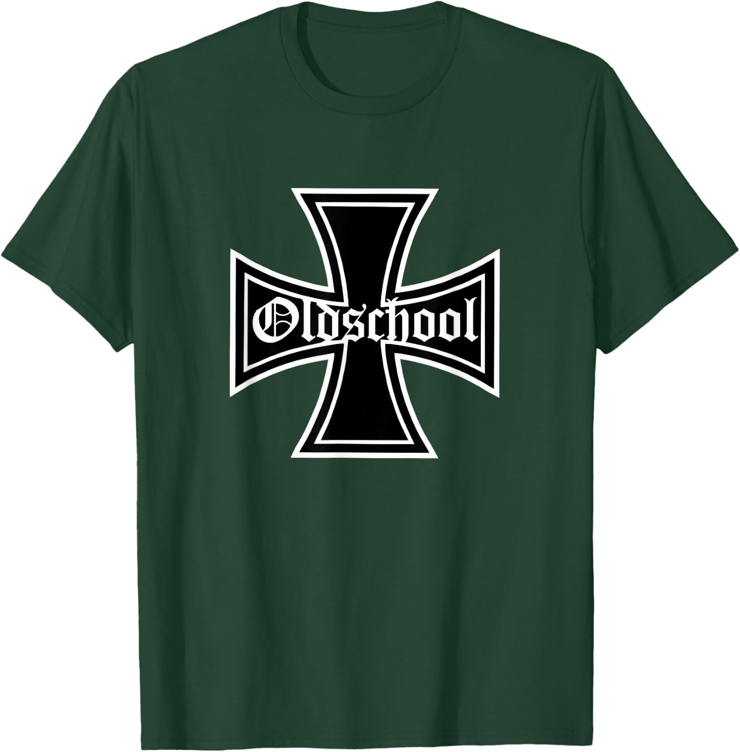 Iron Cross Oldschool Biker T-Shirt - T-Shirt | Forest